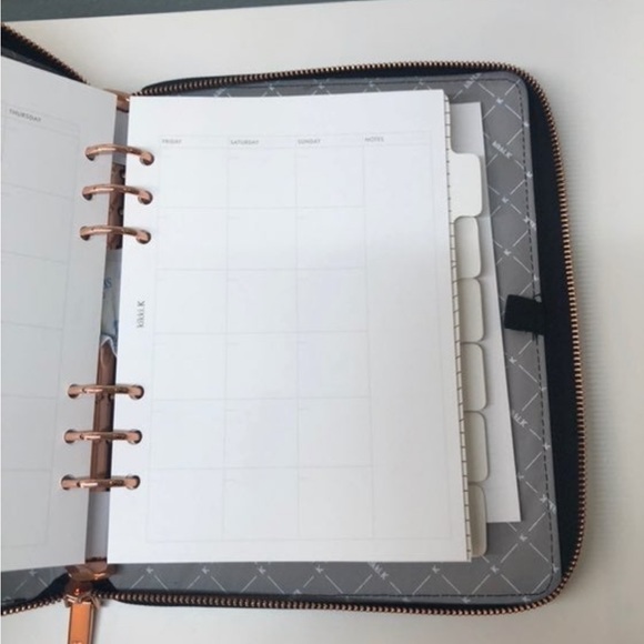 Kikki.K A5 Black Croco Leather Zippered Planner - Picture 7 of 11